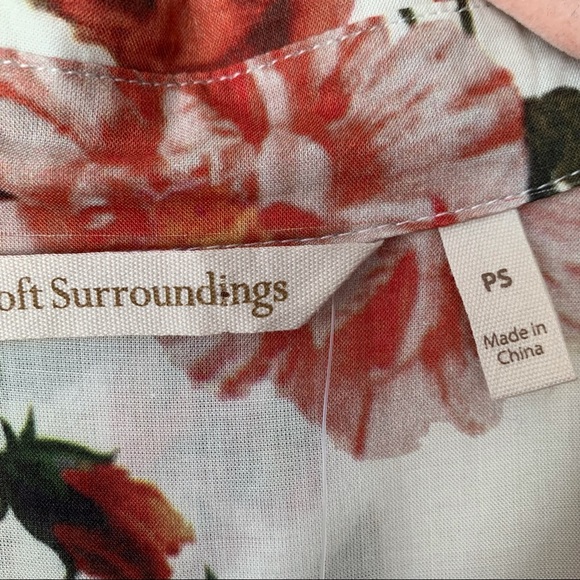 Soft Surroundings NWT Floral Sleeveless Button Down Shirt Size Petite Small - Picture 4 of 8